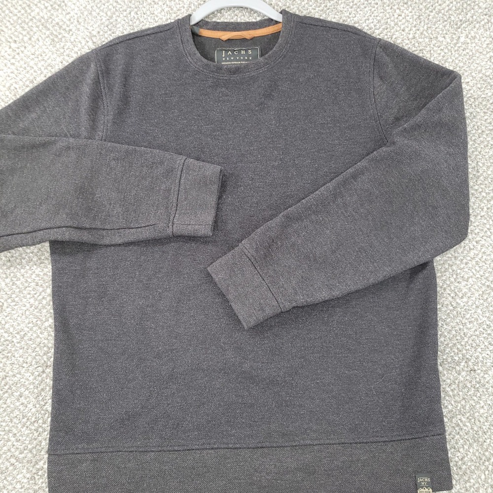 Jachs New York Mens Medium Charcoal Gray Wool Blend Crewneck Sweatshirt Outdoors